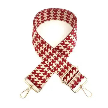 Houndstooth Bag strap burgundy