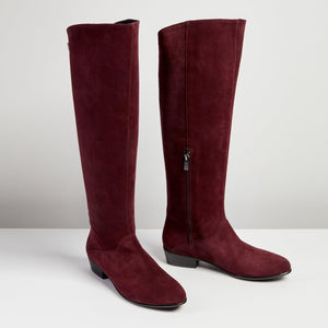 Vienty Knee High Bordeaux Suede Boot - MADE THE EDIT