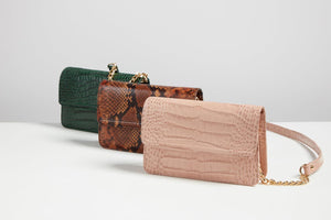 Lucinda Crossbody in Brown Python - MADE THE EDIT