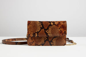 Lucinda Crossbody in Brown Python - MADE THE EDIT