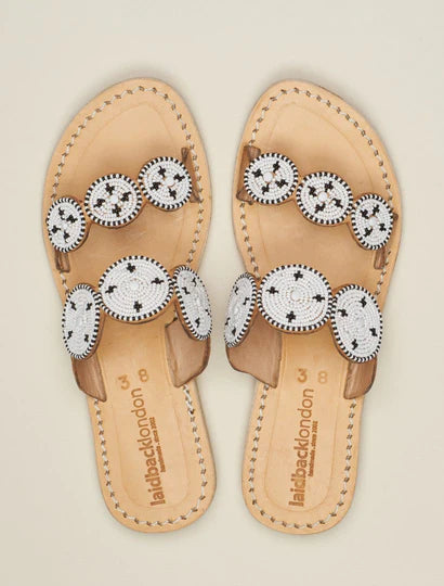 Laidback London Saani Leather white slide sandal - MADE THE EDIT