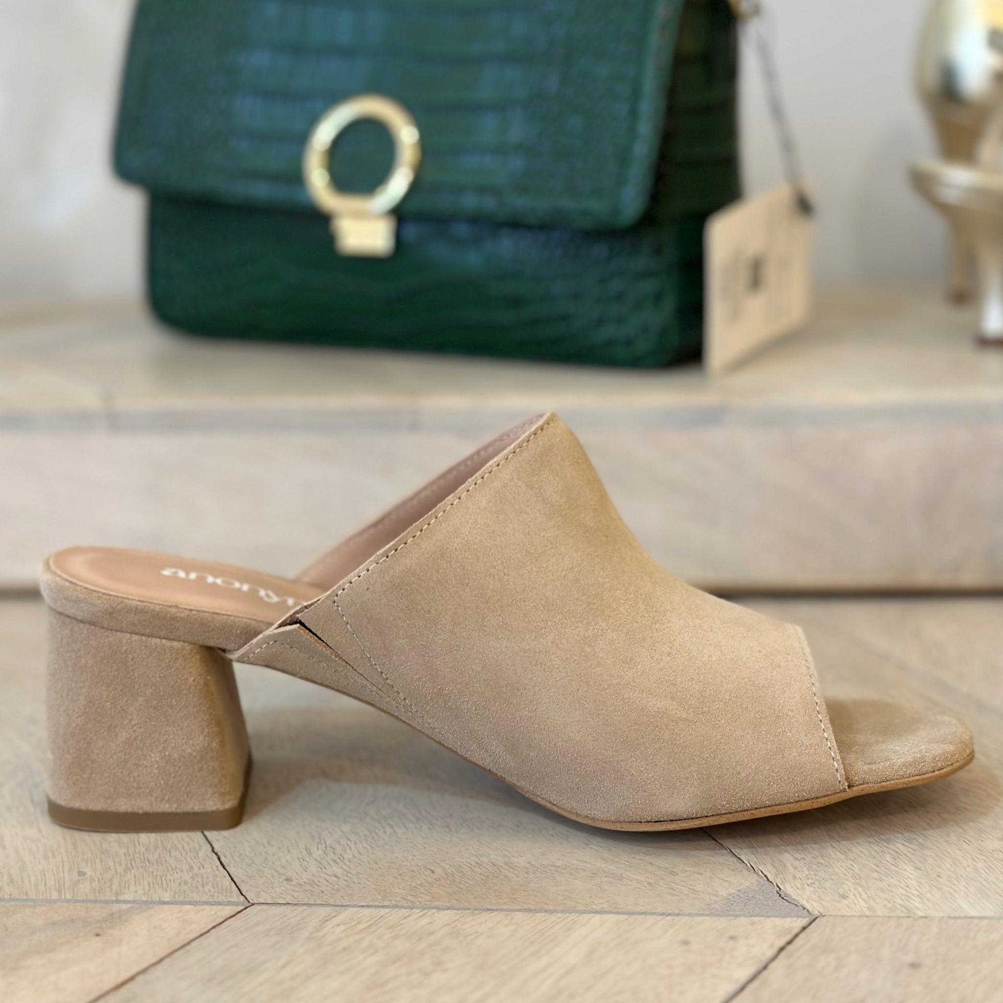 Block top heel mules