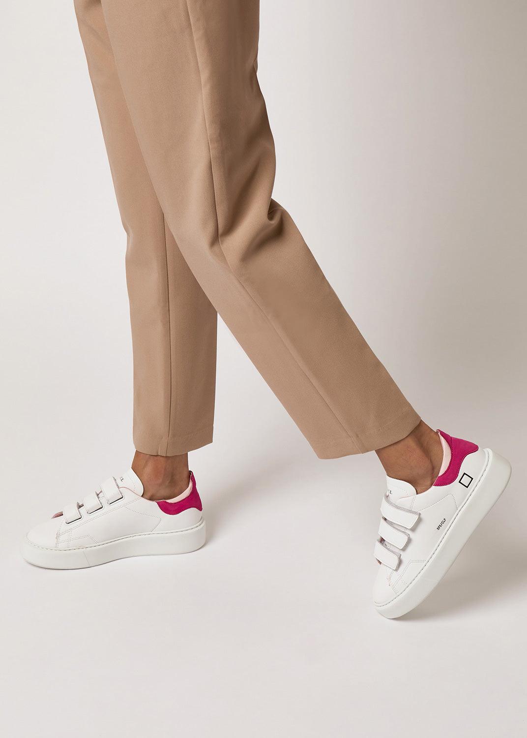 D.A.T.E Sfera Calf White and Pink Trainer - MADE THE EDIT