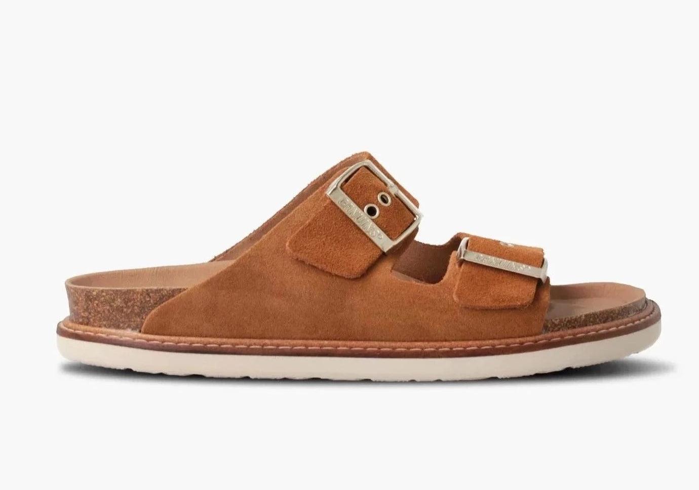 Genuins Hawaii Velour Soft Tan Sandal Mule Style - MADE THE EDIT