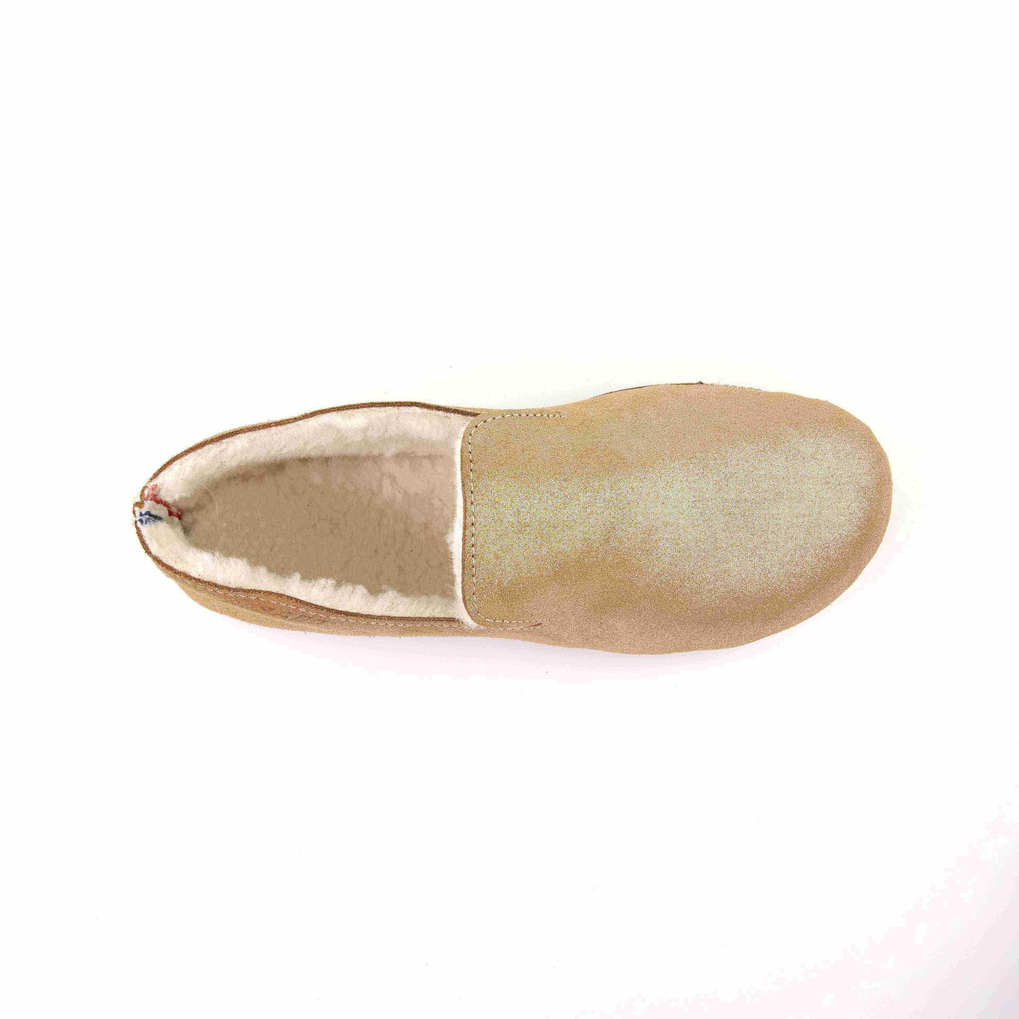 Hug Metallic suede leather slippers Caramel - MADE THE EDIT