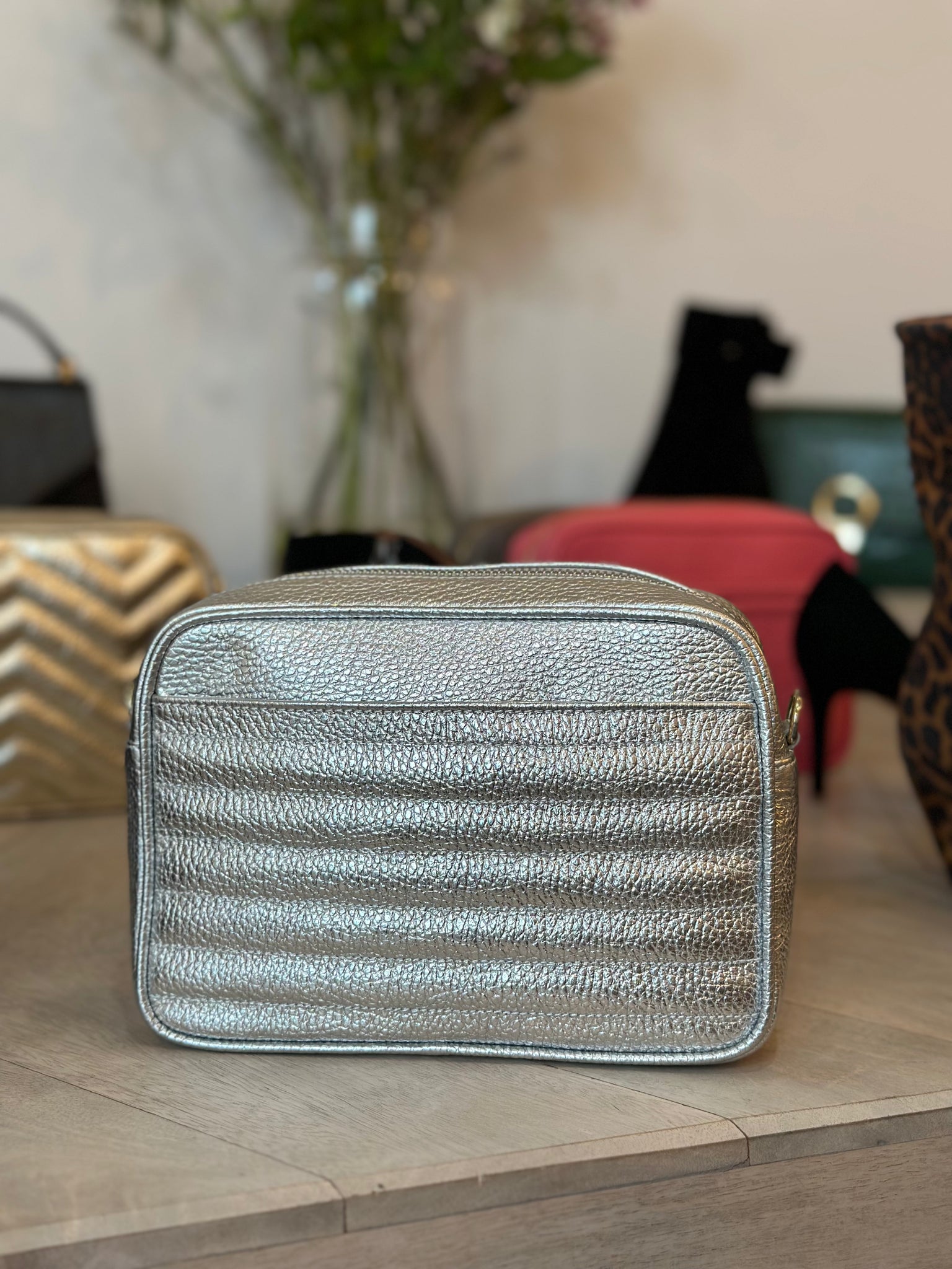 Sophia Silver Quilted Crossbody Bag - MADE THE EDIT