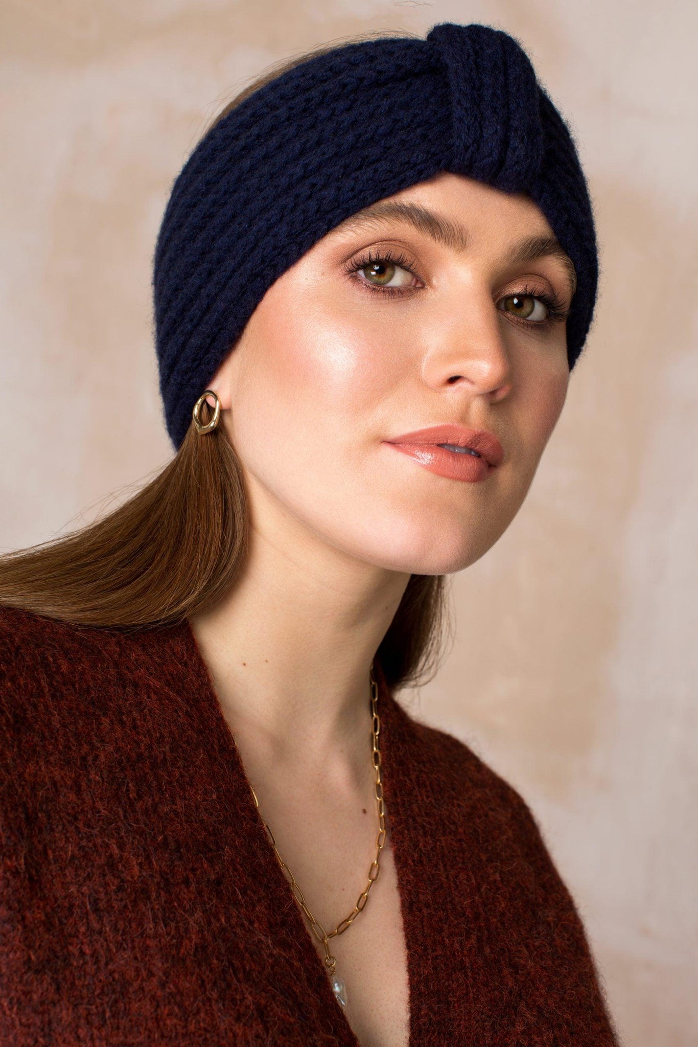 Navy Cashmere Earwarmer - MADE THE EDIT