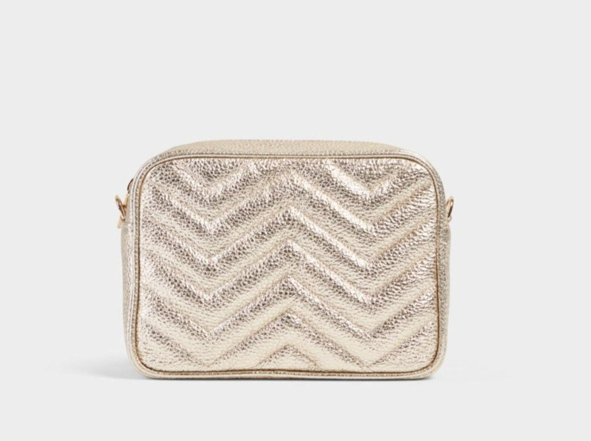 Sophia II Gold Quilted Crossbody Bag - MADE THE EDIT