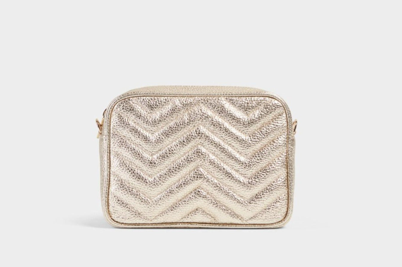 Sophia II Gold Quilted Crossbody Bag - MADE THE EDIT