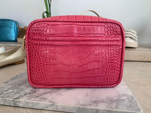 Sophia II Pink croc Crossbody Bag - MADE THE EDIT