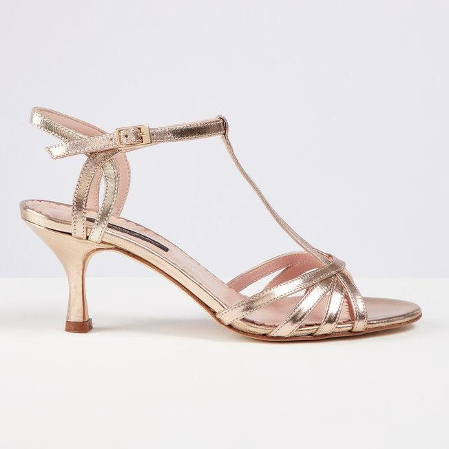 Tessa Strappy Classic Gold Heel - MADE THE EDIT